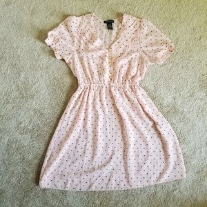 Sam & Max Polka Dot Hearts Pastel Sheer Midi Dress